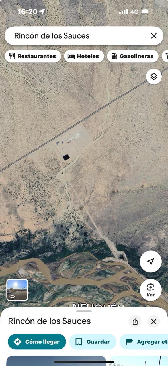 Vista a&eacute;rea del sitio cerca de Rinc&oacute;n de los Sauces